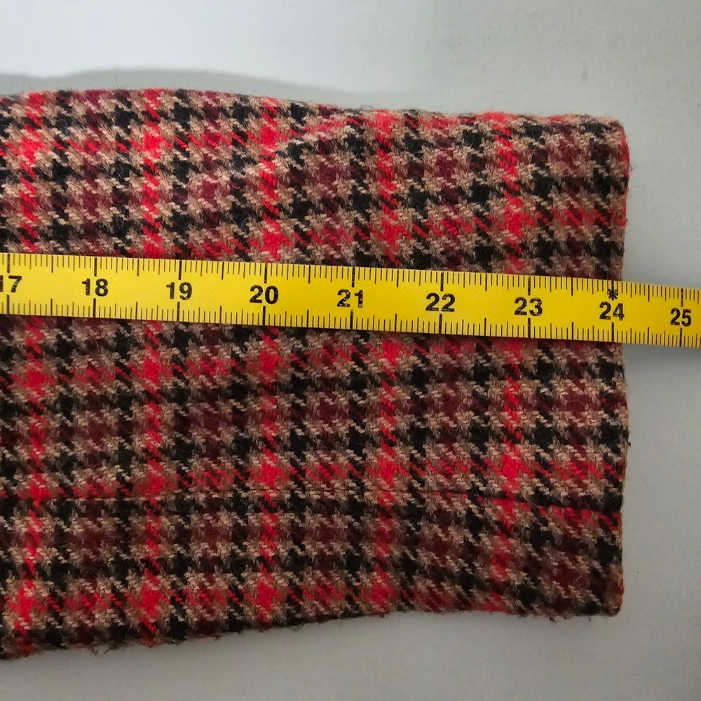 Talbots Aberdeen Blazer 20W Red Houndstooth Plaid Wool Blend Academia Career - Picture 8 of 11